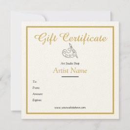 Vorlage für Kunstgiftzertifikate in Gold