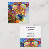 Vorlage für künstlerisches Cooles Zuchtschaf  Quadratische Visitenkarte (Vorne/Hinten)