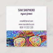 Vorlage für künstlerisches Cooles Zuchtschaf  Quadratische Visitenkarte (Rückseite)