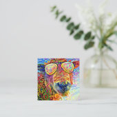 Vorlage für künstlerisches Cooles Zuchtschaf  Quadratische Visitenkarte (Stehend Vorderseite)