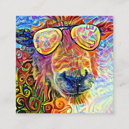 Vorlage für künstlerisches Cooles Zuchtschaf  Quadratische Visitenkarte (Vorderseite)