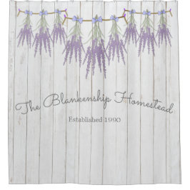 Vorlage für Lavendelsträucher im französischen Bau Duschvorhang