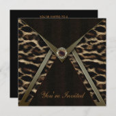 Vorlage für Leopard-Party Einladungen (Vorne/Hinten)