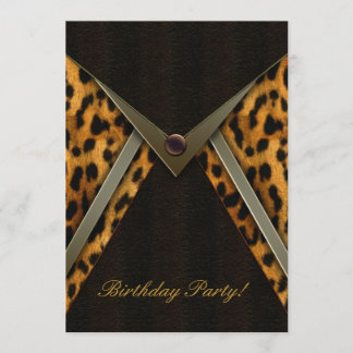 Vorlage für Leopard-Party Einladungen