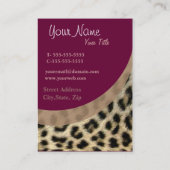 Vorlage für Leopard Print Business Card Visitenkarte (Rückseite)
