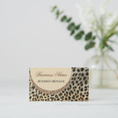 Vorlage für Leopard Print Business Card Visitenkarte (Stehend Vorderseite)