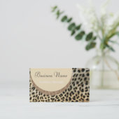 Vorlage für Leopard Print Business Card Visitenkarte (Stehend Vorderseite)