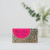 Vorlage für Leopard Print Business Card Visitenkarte (Stehend Vorderseite)