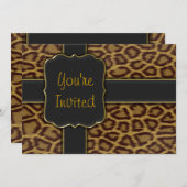Vorlage für Leopard Print-Party Einladungen (Vorne/Hinten)