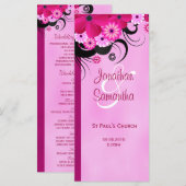 Vorlage für Light Fuchsia Floral Wedding Program C (Vorne/Hinten)