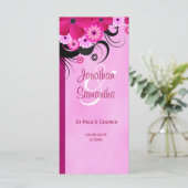 Vorlage für Light Fuchsia Floral Wedding Program C (Stehend Vorderseite)