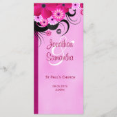 Vorlage für Light Fuchsia Floral Wedding Program C (Vorderseite)