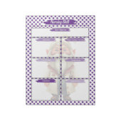 Vorlage für lila Dr. Gnome-Krankenpfleger Notizblock (Rotiert)