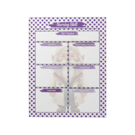 Vorlage für lila Dr. Gnome-Krankenpfleger Notizblock