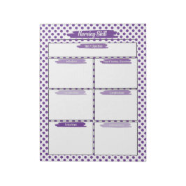 Vorlage für lila Krankenpflege Notizblock