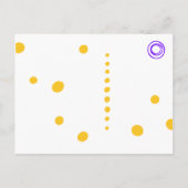 Vorlage für lila und gelbe Streifen und Punkte auf Postkarte (Rückseite)