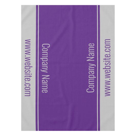 Vorlage für Lila und graue Unternehmenstexte Tischdecke (Vorderseite)