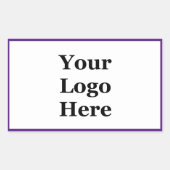 Vorlage für Lila und weiße Logos Rechteckiger Aufkleber (Vorderseite)