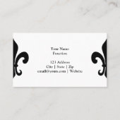 Vorlage für Lilie-Visitenkarten | Schwarz Visitenkarte (Rückseite)