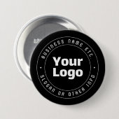 Vorlage für Logos und bearbeiteten Text | Schwarz  Button (Vorne & Hinten)