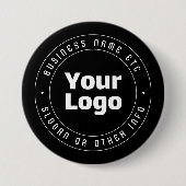Vorlage für Logos und bearbeiteten Text | Schwarz  Button (Vorderseite)