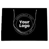Vorlage für Logos und bearbeiteten Text | Schwarz  Große Geschenktüte (Vorderseite)