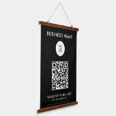 Vorlage für Logos von Unternehmen mit QR-Code Wandteppich Mit Holzrahmen (Gewinkelt)