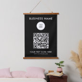 Vorlage für Logos von Unternehmen mit QR-Code Wandteppich Mit Holzrahmen (Schlafzimmer)