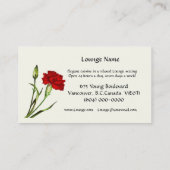 Vorlage für Lounge oder Restaurant Business Card Visitenkarte (Rückseite)