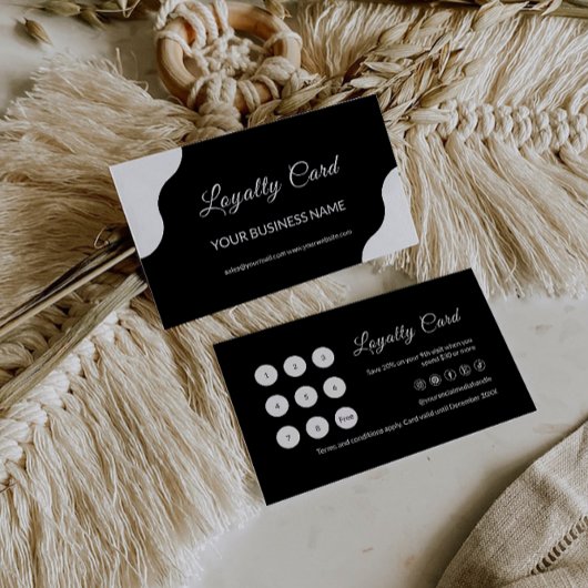 Vorlage für Loyalitätskarten, Schwarz & Weiß Treuekarte