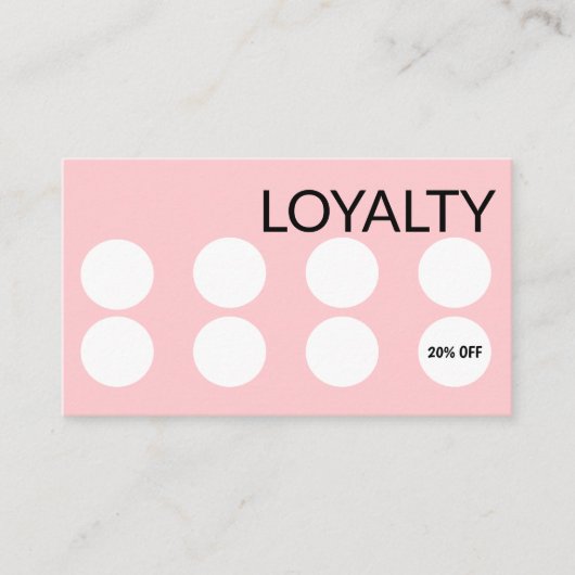 Vorlage für Loyalty Business Card in rosa Visitenkarte (Vorderseite)