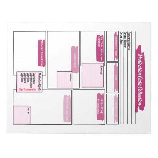 Vorlage für Magenta Medizin für Studierende Notizblock (Vorderseite)