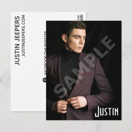 Vorlage für männliche Musterkopfkarten Postkarte (Vorne/Hinten)