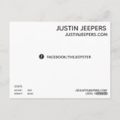 Vorlage für männliche Musterkopfkarten Postkarte (Rückseite)