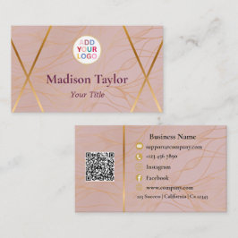 Vorlage für Mauve Gold QR Code Business Card Visitenkarte
