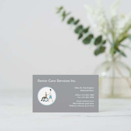 Vorlage für medizinische Logos für Senior Care Ser Visitenkarte (Stehend Vorderseite)