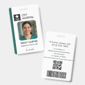 Vorlage für medizinische Logos Name des Mitarbeite Ausweis (Vorder- & Rückseite)