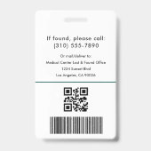 Vorlage für medizinische Logos Name des Mitarbeite Ausweis (Rückseite)