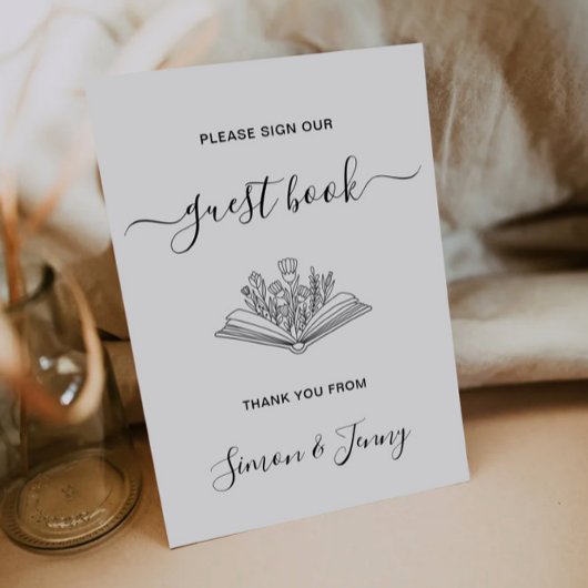 Vorlage für Minimalistische Gästebuchzettel,