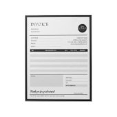 Vorlage für Minimalistische Geschäftsrechnungen in Notizblock (Rotiert)