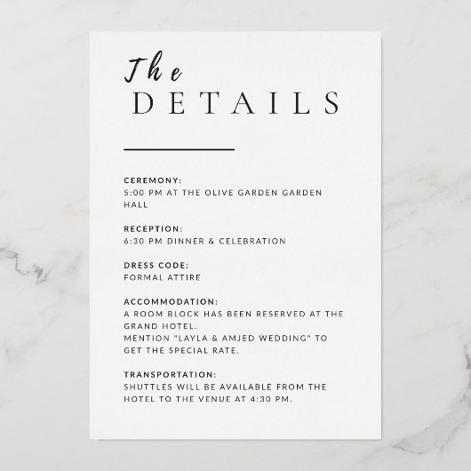 Vorlage für Minimalistische Hochzeiten (Rückseite)