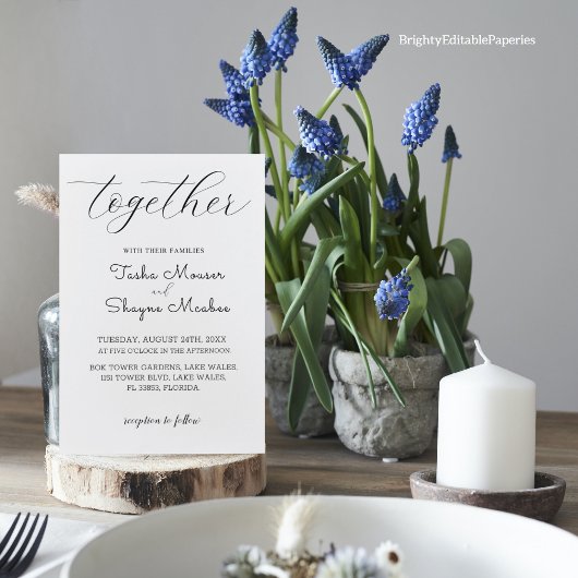 Vorlage für Minimalistische Hochzeiten