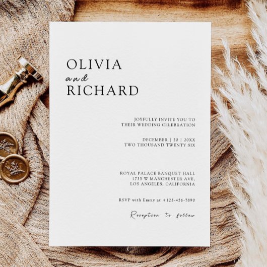 Vorlage für Minimalistische Hochzeiten