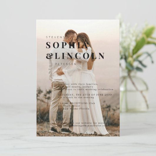 Vorlage für Minimalistische Hochzeiten | Bearbeitb (Stehend Vorderseite)