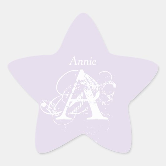 Vorlage für Minimalistische Monogramm-Namen des La Stern-Aufkleber (Vorderseite)