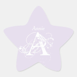 Vorlage für Minimalistische Monogramm-Namen des La Stern-Aufkleber