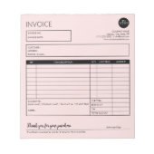 Vorlage für Minimalistische Rechnungen kleiner Unt Notizblock (Vorderseite)