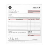 Vorlage für Minimalistische Rechnungen kleiner Unt Notizblock (Vorderseite)