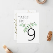 Vorlage für Minimalistische Tischnummer in Aquarel (Vorderseite/Rückseite Beispiel)