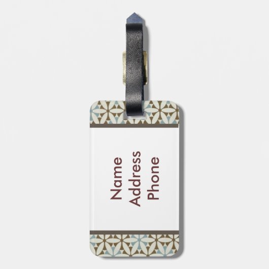 Vorlage für mit Monogramm Gepäckmarke Gepäckanhänger (Rückseite vertikal)